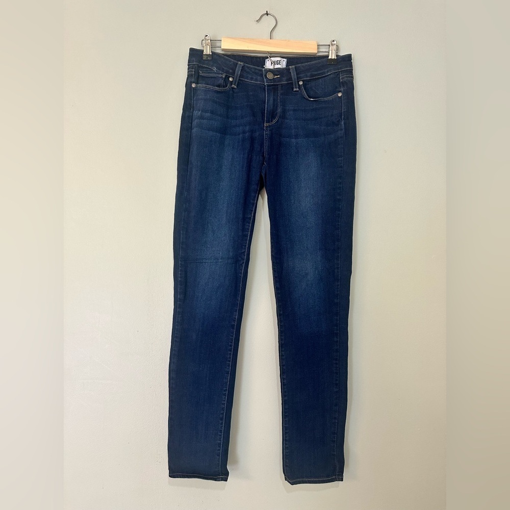 Paige Skyline Skinny Jeans Medium Dark Wash Blue Denim Size 29 Casual